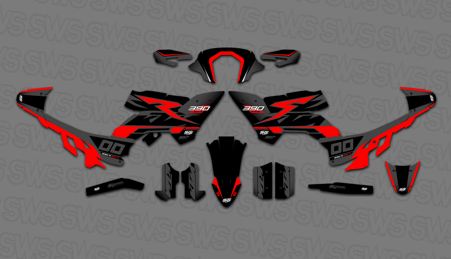 Diseño PULSE ORANGE en KTM 390 Adventure R personalización completa