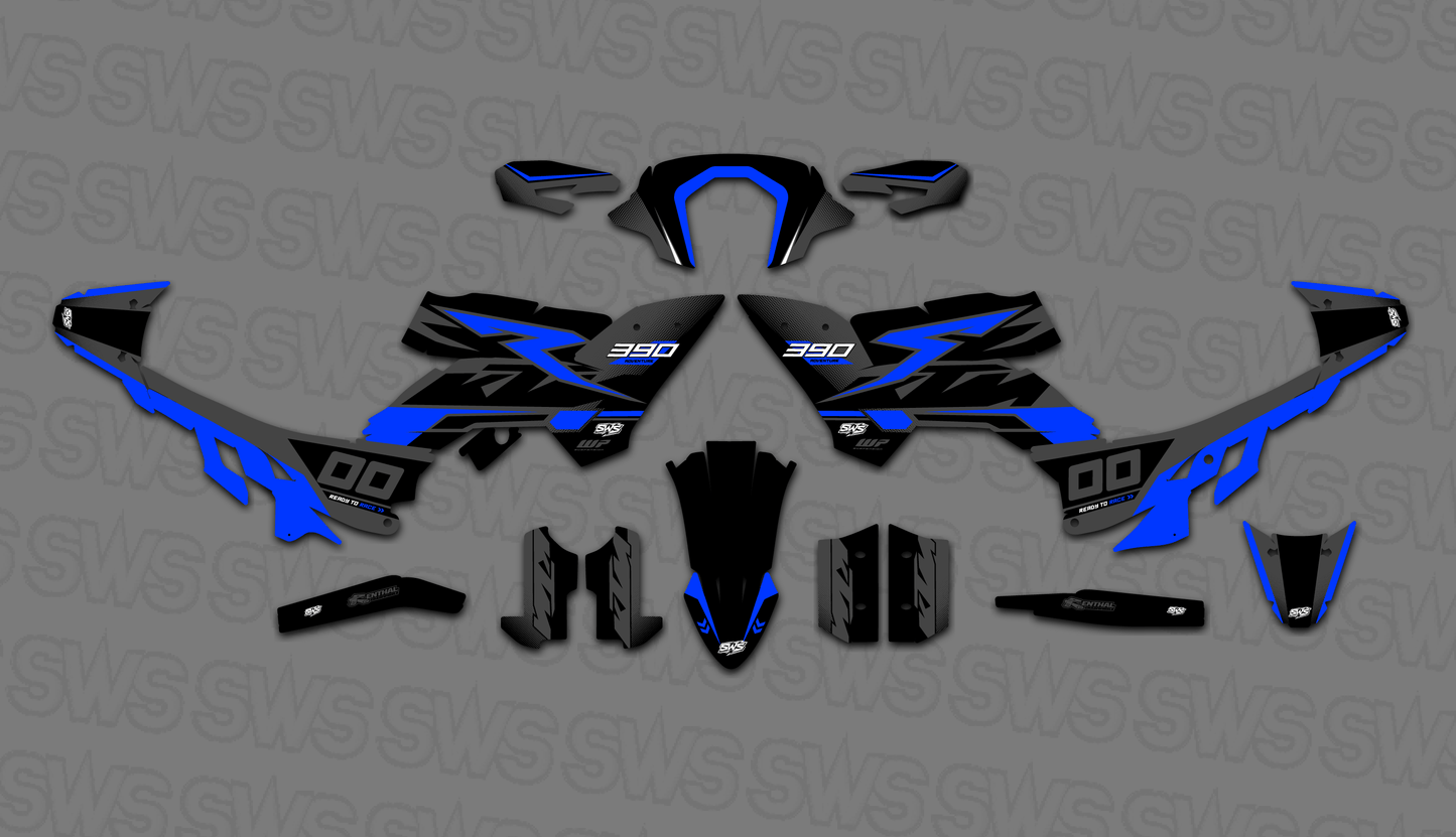 Detalle graphics kit KTM 390 Adventure acabado premium