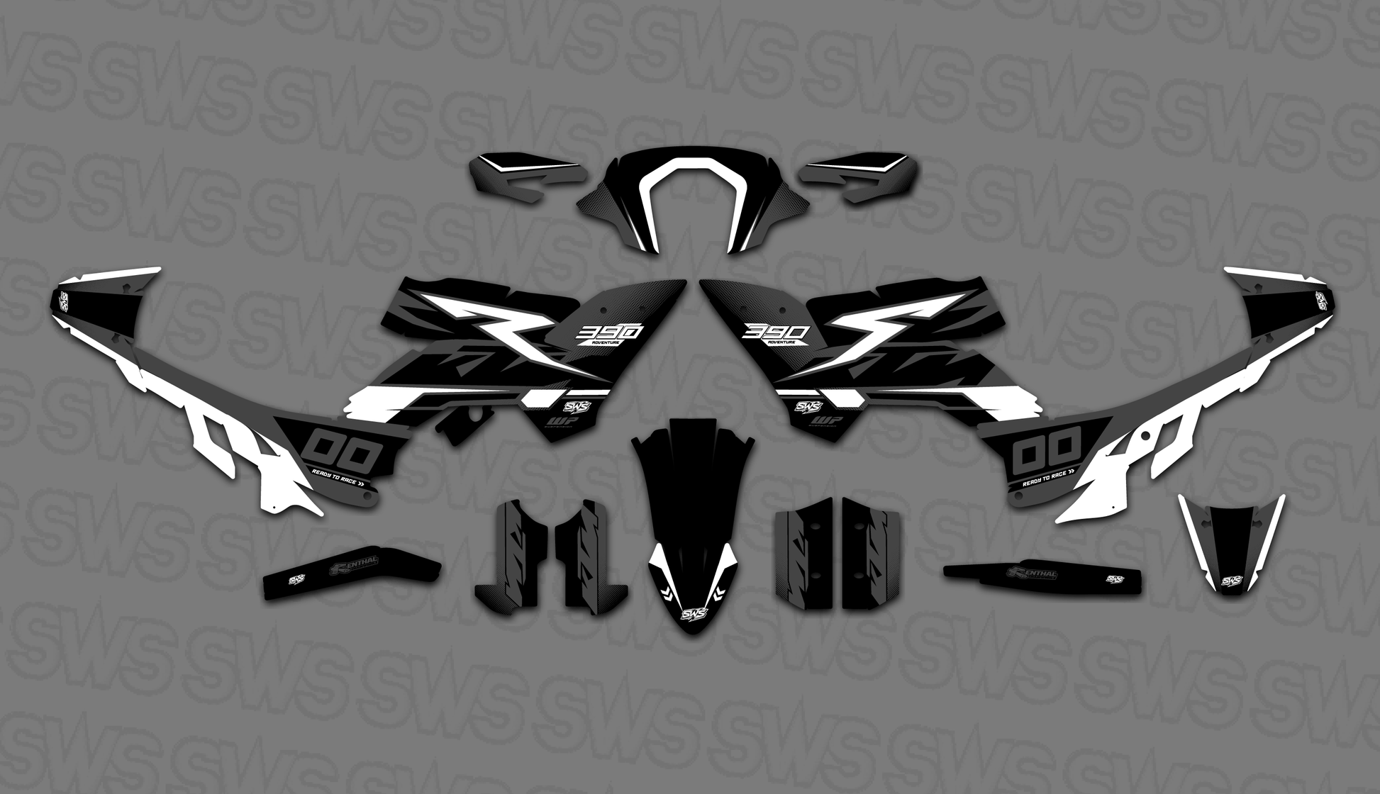 Diseño PULSE WHITE en KTM 390 Adventure personalización completa