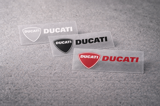 Pegatina Ducati de Vinilo | 5 y 10 cm | Pack Ahorro 10 Unidades