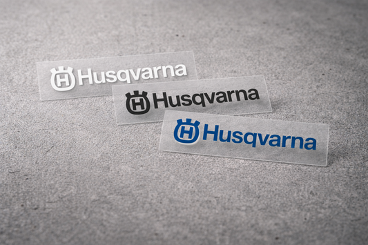 Pegatina Husqvarna de Vinilo | 5 y 10 cm | Pack Ahorro 10 Unidades