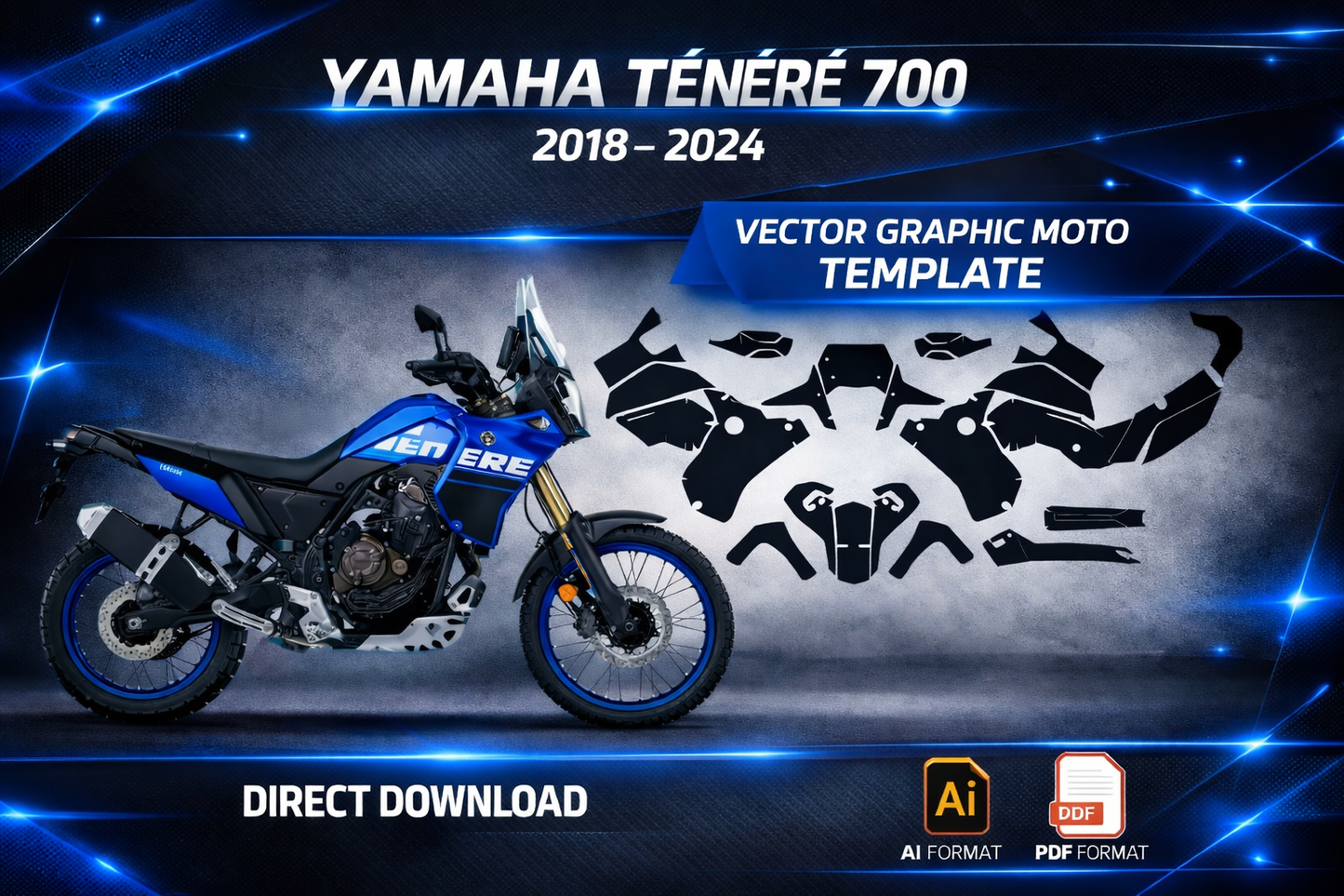 Plantilla vectorial Yamaha Teneré 700 2018-2024