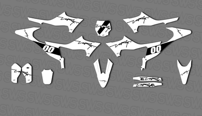 Vista lateral kit de adhesivos Stark Varg Signature White