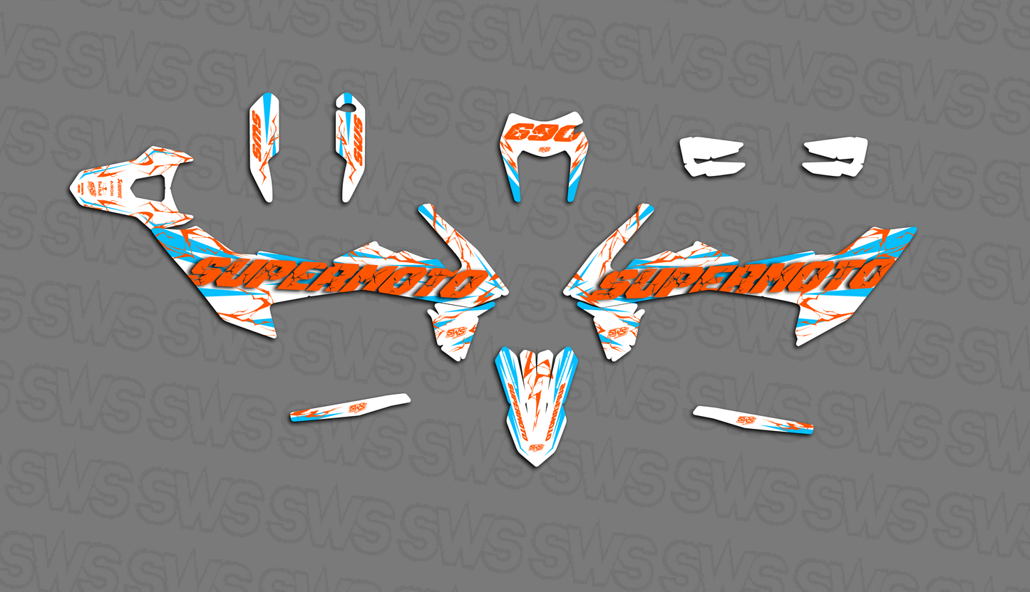 Compra kit de vinilos KTM 690 SMC R Slayer WHITE OB. Graphics kit supermoto con acabado profesional y alta resistencia al desgaste.