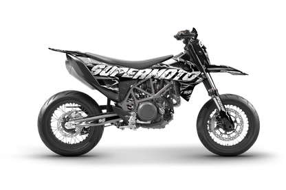 Detalle kit gráfico KTM 690 SMC R Slayer GRAY acabado premium