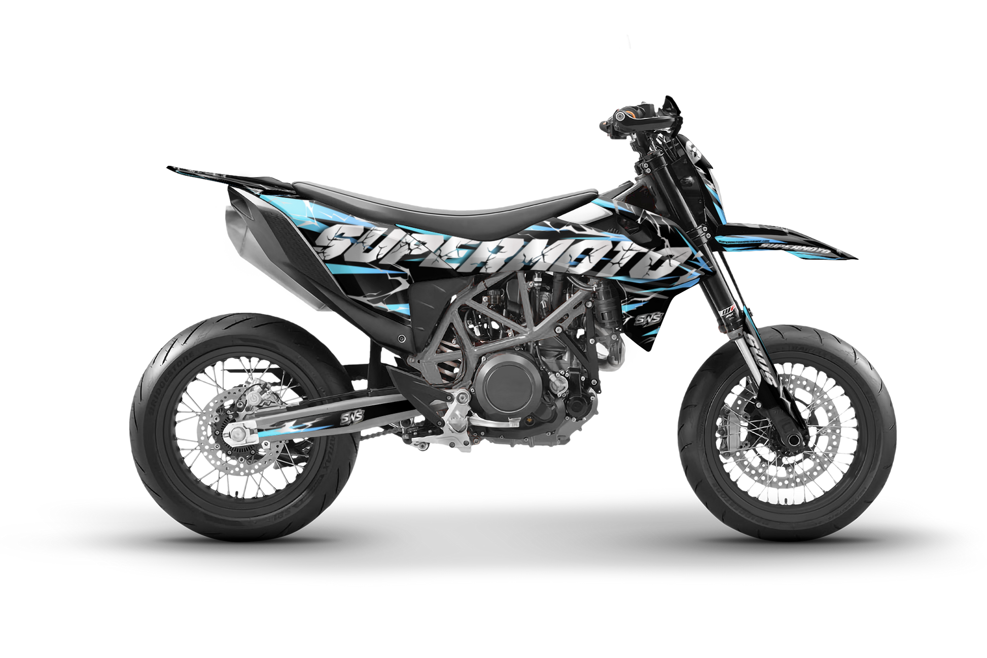 Kit de vinilos KTM 690 SMC R Slayer CYAN diseño supermoto personalizado