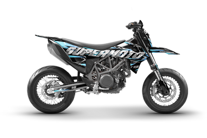 Kit de vinilos KTM 690 SMC R Slayer CYAN diseño supermoto personalizado