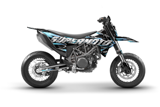 Kit de vinilos KTM 690 SMC R Slayer CYAN diseño supermoto personalizado