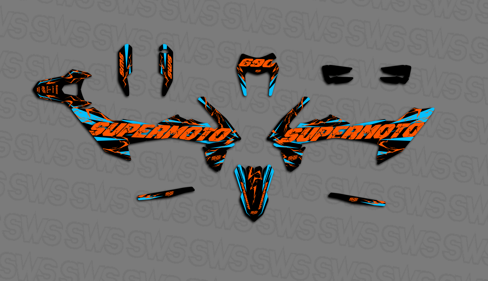 Graphics kit KTM 690 SMC R estilo agresivo supermoto