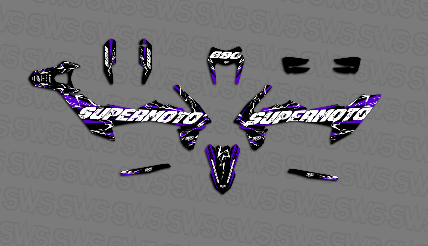 Pegatinas KTM 690 SMC R Slayer PURPLE con ajuste perfecto